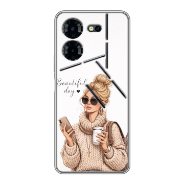 Силиконовый чехол на Tecno Pova 5 Pro с принтом женский Силиконовый чехол на Tecno Pova 5 Pro с принтом женский