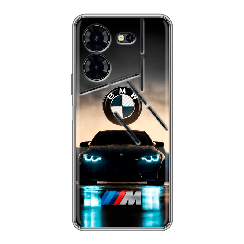 Силиконовый чехол на Tecno Pova 5 Pro с принтом БМВ BMW Силиконовый чехол на Tecno Pova 5 Pro с принтом БМВ BMW