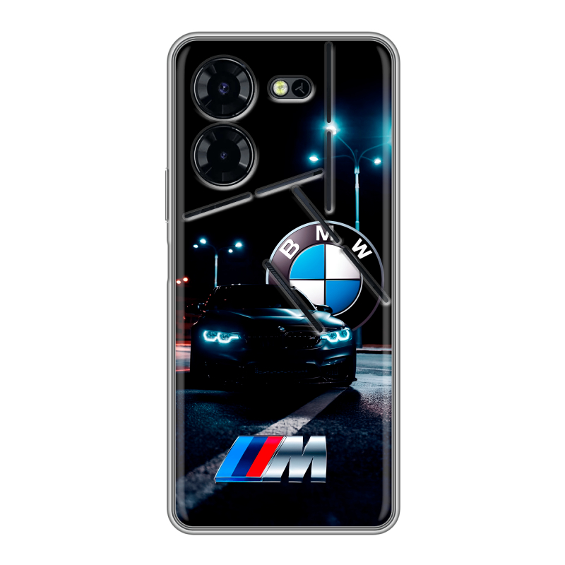 Силиконовый чехол на Tecno Pova 5 Pro с принтом БМВ BMW Силиконовый чехол на Tecno Pova 5 Pro с принтом БМВ BMW