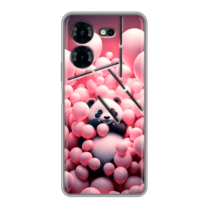 Силиконовый чехол на Tecno Pova 5 Pro с принтом Панда Силиконовый чехол на Tecno Pova 5 Pro с принтом Панда