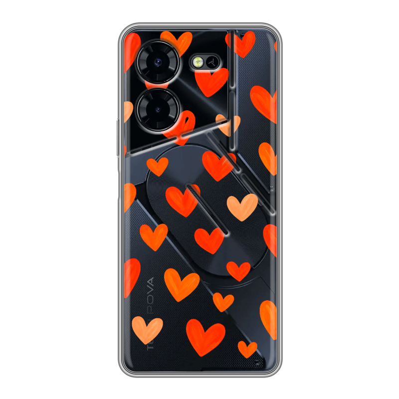 Силиконовый чехол на Tecno Pova 5 Pro с принтом Сердечки Силиконовый чехол на Tecno Pova 5 Pro с принтом Сердечки