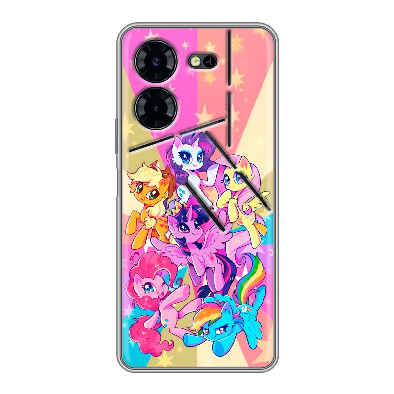 Силиконовый чехол на Tecno Pova 5 Pro с принтом My little pony Дружба чудо Силиконовый чехол на Tecno Pova 5 Pro с принтом My little pony Дружба чудо