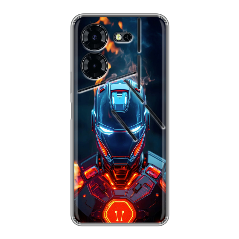 Силиконовый чехол на Tecno Pova 5 Pro с принтом IronMan Железный человек Силиконовый чехол на Tecno Pova 5 Pro с принтом IronMan Железный человек