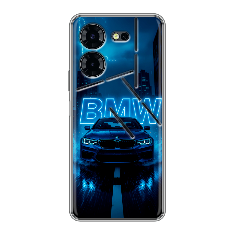 Силиконовый чехол на Tecno Pova 5 Pro с принтом BMW БМВ Силиконовый чехол на Tecno Pova 5 Pro с принтом BMW БМВ