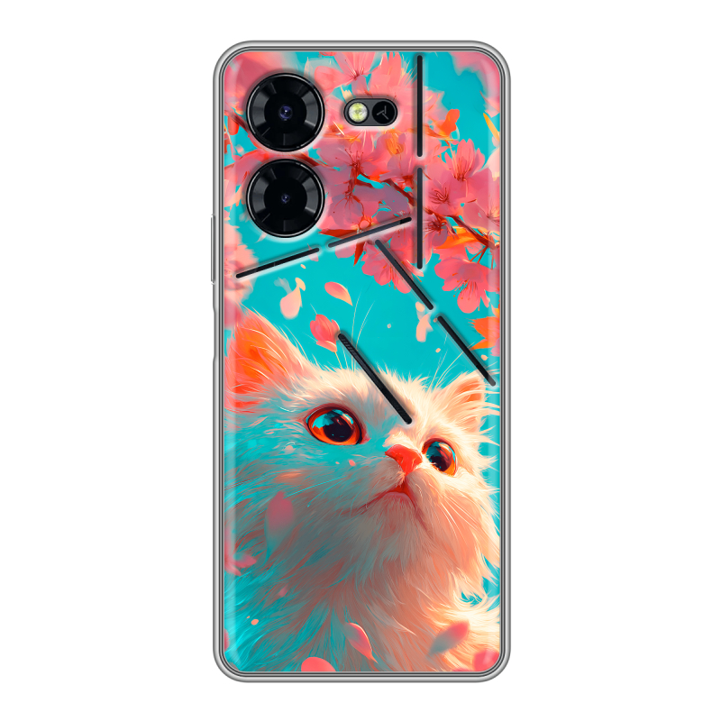 Силиконовый чехол на Tecno Pova 5 Pro с принтом Красивый кот Силиконовый чехол на Tecno Pova 5 Pro с принтом Красивый кот