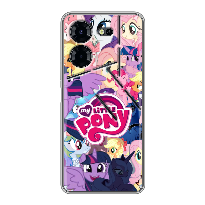 Силиконовый чехол на Tecno Pova 5 Pro с принтом My little pony Дружба чудо Силиконовый чехол на Tecno Pova 5 Pro с принтом My little pony Дружба чудо