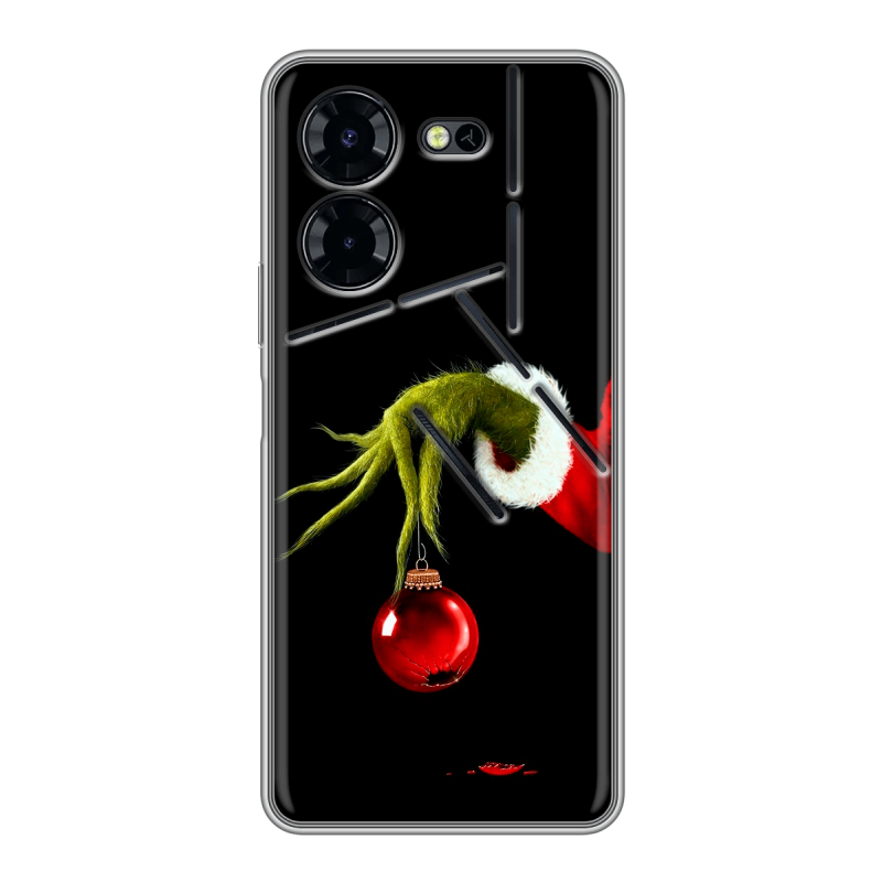 Силиконовый чехол на Tecno Pova 5 Pro с принтом Новый год Гринч Силиконовый чехол на Tecno Pova 5 Pro с принтом Новый год Гринч