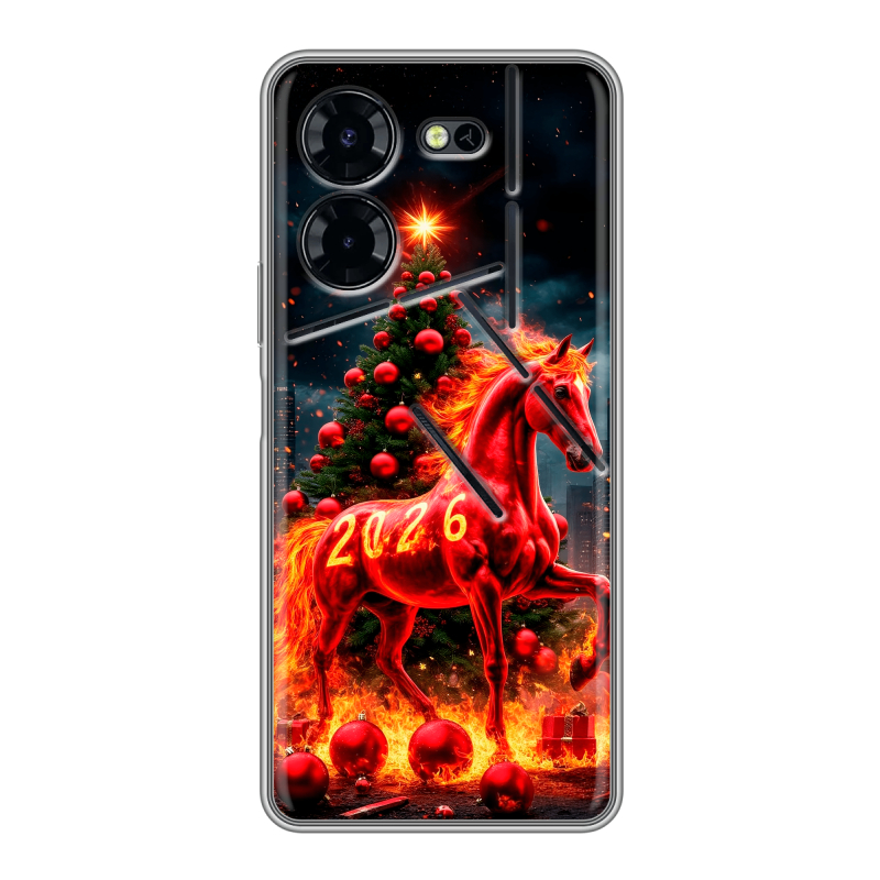 Силиконовый чехол на Tecno Pova 5 Pro с принтом Новый год Силиконовый чехол на Tecno Pova 5 Pro с принтом Новый год