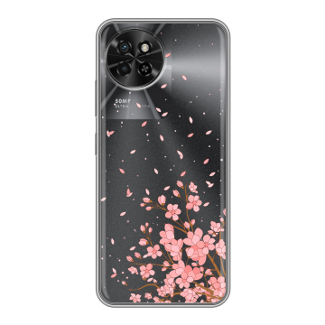 Силиконовый чехол на Itel S23 с принтом Ветка сакуры Силиконовый чехол на Itel S23 с принтом Ветка сакуры