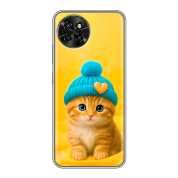 Силиконовый чехол на Itel S23 с принтом Котенок в шапке Силиконовый чехол на Itel S23 с принтом Котенок в шапке