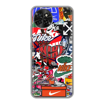 Силиконовый чехол на Itel S23 с принтом Найк Nike яркий Силиконовый чехол на Itel S23 с принтом Найк Nike яркий