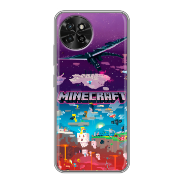 Силиконовый чехол на Itel S23 с принтом Майнкрафт Minecraft Силиконовый чехол на Itel S23 с принтом Майнкрафт Minecraft