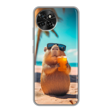 Силиконовый чехол на Itel S23 с принтом Капибара Силиконовый чехол на Itel S23 с принтом Капибара