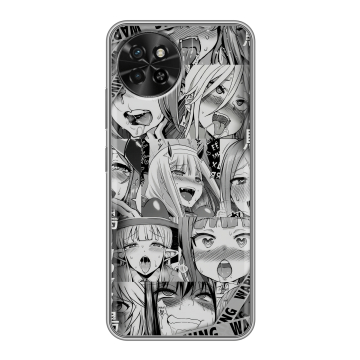 Силиконовый чехол на Itel S23 с принтом Ahegao Ахегао Аниме