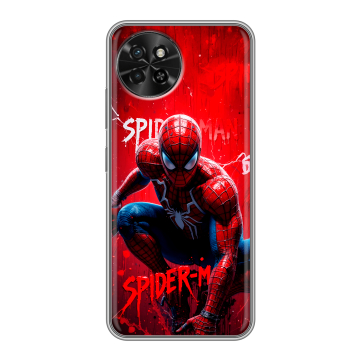 Силиконовый чехол на Itel S23 с принтом Spiderman Человек паук