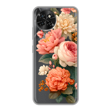 Силиконовый чехол на Itel S23 с принтом цветы