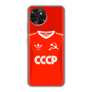 Силиконовый чехол на Itel S23 с принтом Флаг Герб СССР