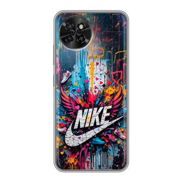 Силиконовый чехол на Itel S23 с принтом Nike Найк Силиконовый чехол на Itel S23 с принтом Nike Найк
