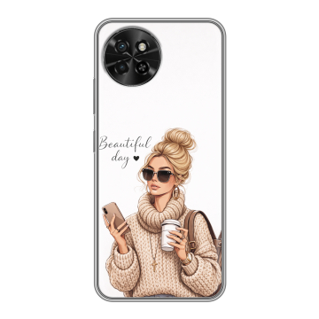 Силиконовый чехол на Itel S23 с принтом женский Силиконовый чехол на Itel S23 с принтом женский