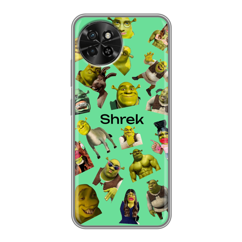 Силиконовый чехол на Itel S23 с принтом Шрек Shrek Силиконовый чехол на Itel S23 с принтом Шрек Shrek