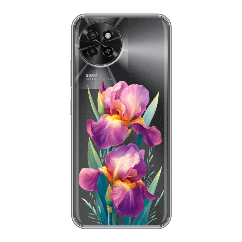 Силиконовый чехол на Itel S23 с принтом Цветы орхидеи Силиконовый чехол на Itel S23 с принтом Цветы орхидеи