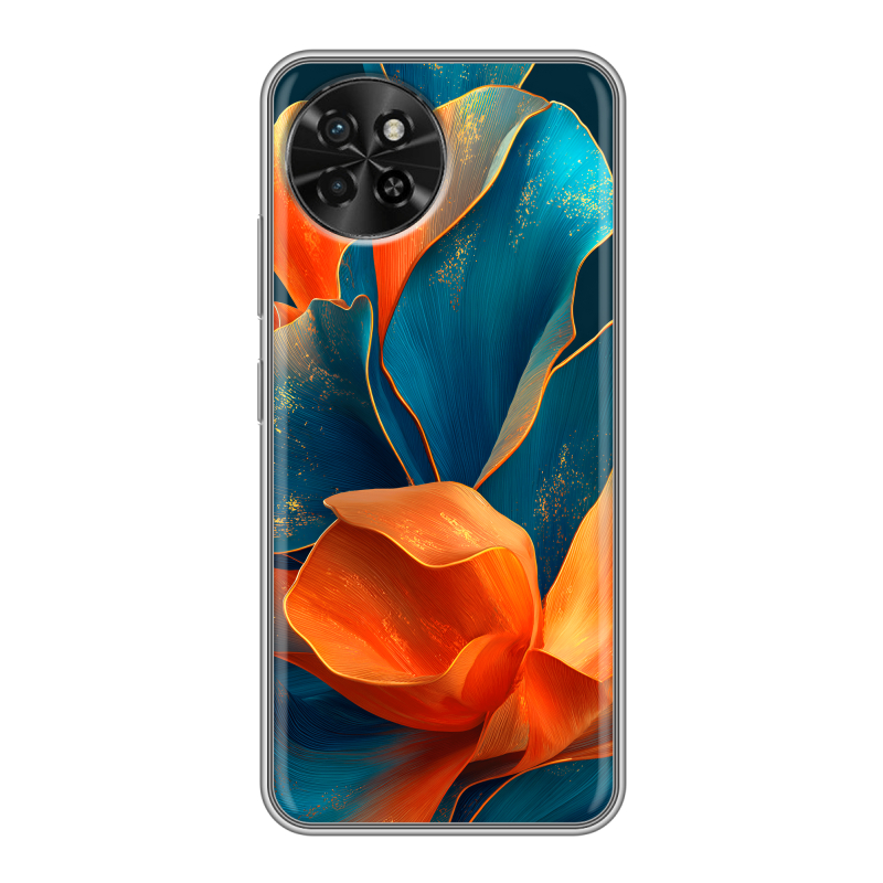 Силиконовый чехол на Itel S23 с принтом Цветы Силиконовый чехол на Itel S23 с принтом Цветы