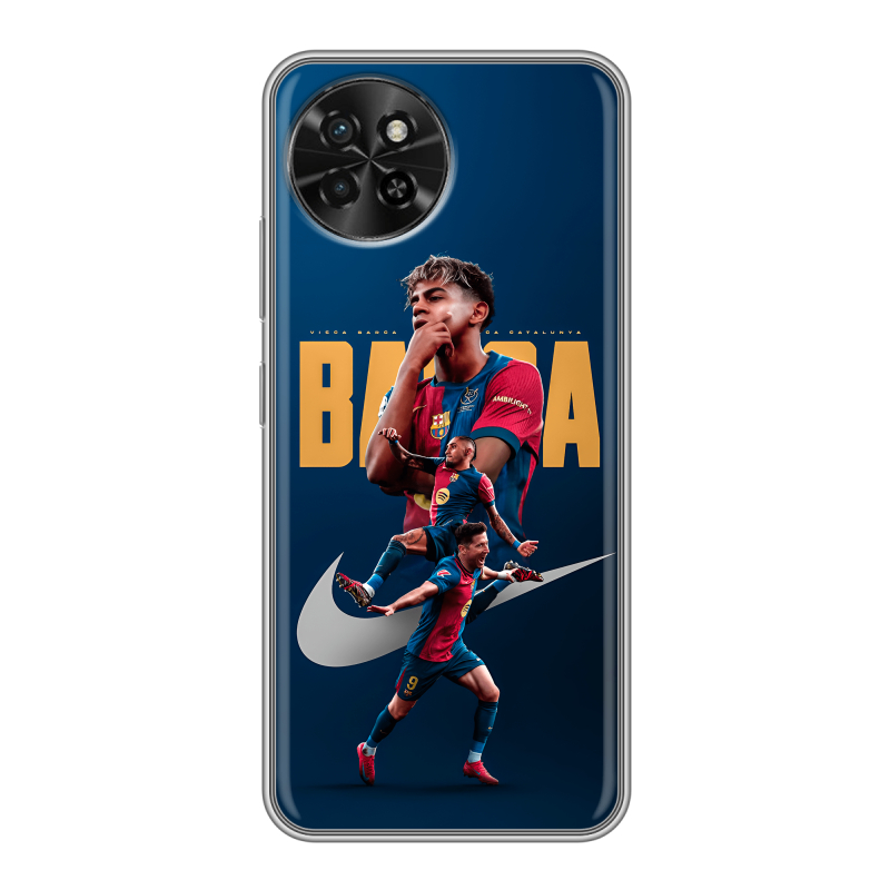Силиконовый чехол на Itel S23 с принтом Барселона Barca Yamal Силиконовый чехол на Itel S23 с принтом Барселона Barca Yamal