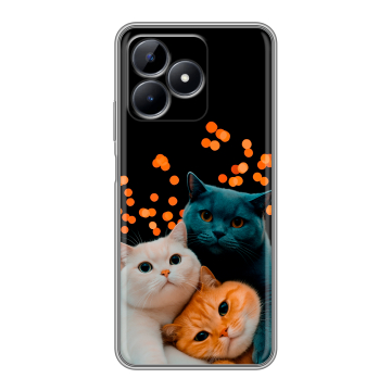 Силиконовый чехол на Realme C51 с принтом Кошки