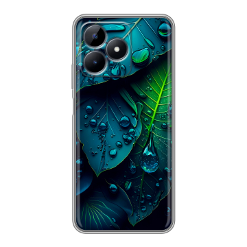 Силиконовый чехол на Realme C51 с принтом Листья