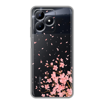 Силиконовый чехол на Realme C51 с принтом Ветка сакуры Силиконовый чехол на Realme C51 с принтом Ветка сакуры