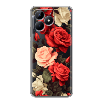 Силиконовый чехол на Realme C51 с принтом Розы Силиконовый чехол на Realme C51 с принтом Розы