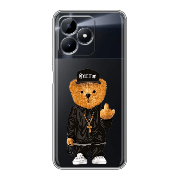 Силиконовый чехол на Realme C51 с принтом Плюшевый медведь Силиконовый чехол на Realme C51 с принтом Плюшевый медведь