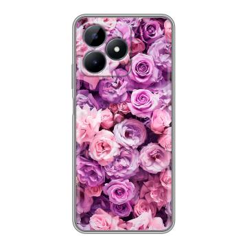 Силиконовый чехол на Realme C51 с принтом лавандовые розы Силиконовый чехол на Realme C51 с принтом лавандовые розы