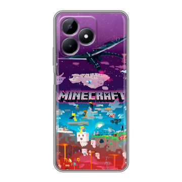 Силиконовый чехол на Realme C51 с принтом Майнкрафт Minecraft Силиконовый чехол на Realme C51 с принтом Майнкрафт Minecraft