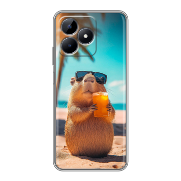 Силиконовый чехол на Realme C51 с принтом Капибара