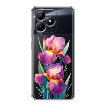 Силиконовый чехол на Realme C51 с принтом Цветы орхидеи Силиконовый чехол на Realme C51 с принтом Цветы орхидеи