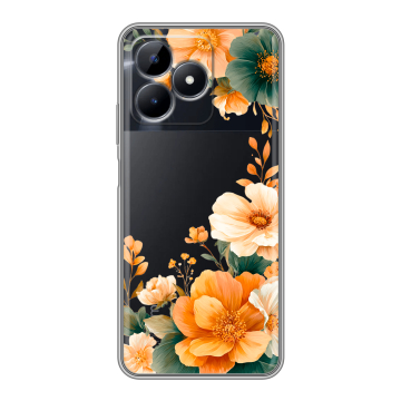 Силиконовый чехол на Realme C51 с принтом Цветы принт Силиконовый чехол на Realme C51 с принтом Цветы принт