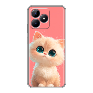 Силиконовый чехол на Realme C51 с принтом Розовый котенок Силиконовый чехол на Realme C51 с принтом Розовый котенок