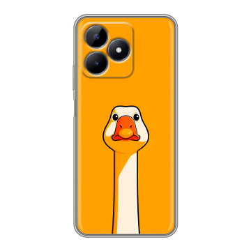 Силиконовый чехол на Realme C51 с принтом Смешная утка Силиконовый чехол на Realme C51 с принтом Смешная утка