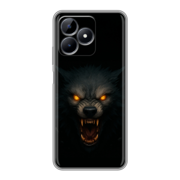 Силиконовый чехол на Realme C51 с принтом Волк Силиконовый чехол на Realme C51 с принтом Волк