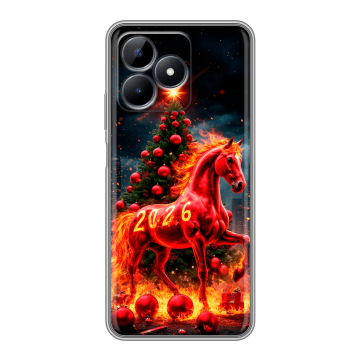 Силиконовый чехол на Realme C51 с принтом Новый год Силиконовый чехол на Realme C51 с принтом Новый год