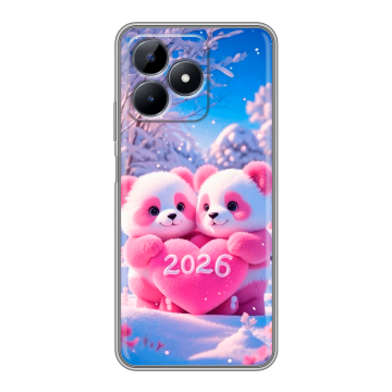 Силиконовый чехол на Realme C51 с принтом Новый год Силиконовый чехол на Realme C51 с принтом Новый год