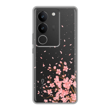 Силиконовый чехол на Vivo V29 с принтом Ветка сакуры Силиконовый чехол на Vivo V29 с принтом Ветка сакуры
