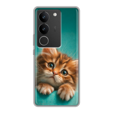 Силиконовый чехол на Vivo V29 с принтом котенок Силиконовый чехол на Vivo V29 с принтом котенок