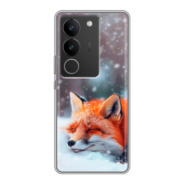 Силиконовый чехол на Vivo V29 с принтом лиса Силиконовый чехол на Vivo V29 с принтом лиса