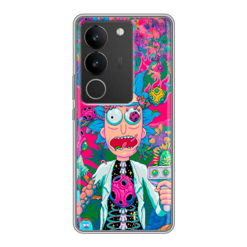 Силиконовый чехол на Vivo V29 с принтом Рик и Морти Rick Morty Силиконовый чехол на Vivo V29 с принтом Рик и Морти Rick Morty
