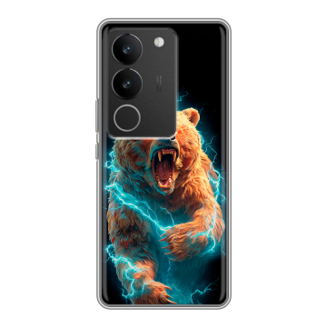 Силиконовый чехол на Vivo V29 с принтом Медведь