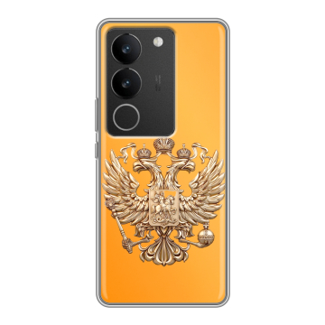 Силиконовый чехол на Vivo V29 с принтом Герб Флаг России