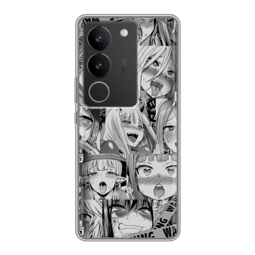 Силиконовый чехол на Vivo V29 с принтом Ahegao Ахегао Аниме
