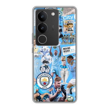 Силиконовый чехол на Vivo V29 с принтом Man City Манчестер Сити